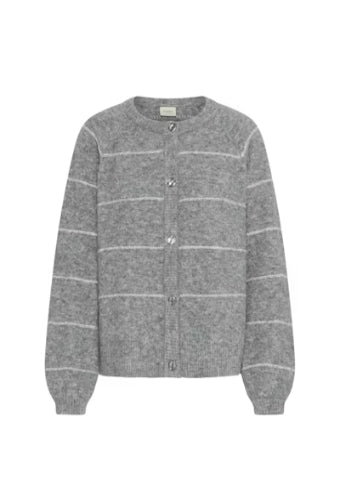 Fransa Kendra Cardigan in Asphalt Melange Mix