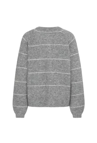 Fransa Kendra Cardigan in Asphalt Melange Mix