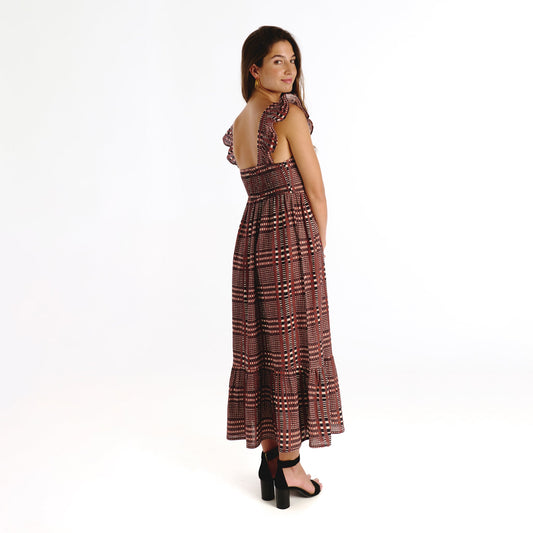 Tanavana Sia Brown Tartan Dress