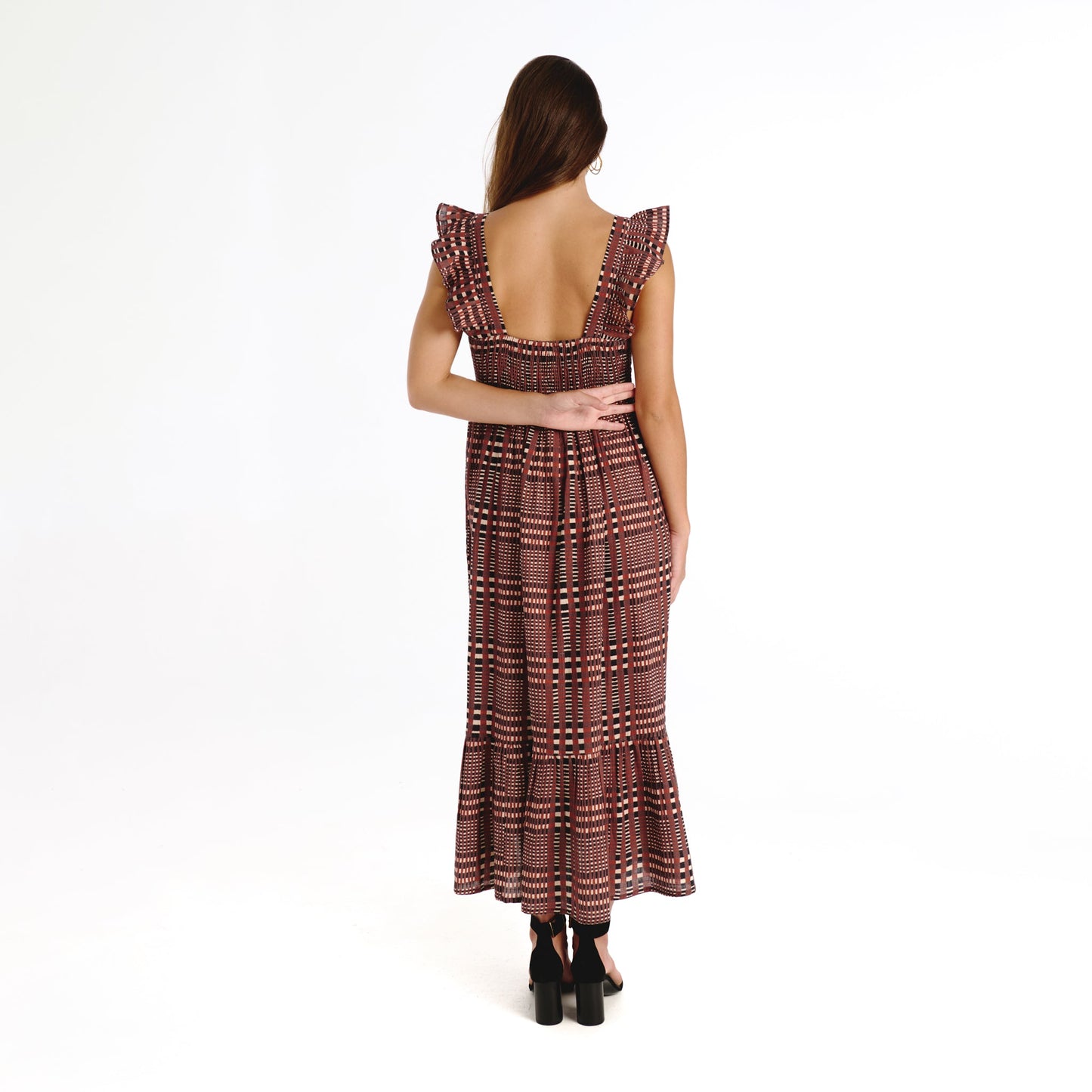 Tanavana Sia Brown Tartan Dress