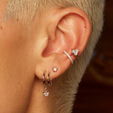 Diamond double band Small Single Ear Cuff by Scream Pretty- Gold