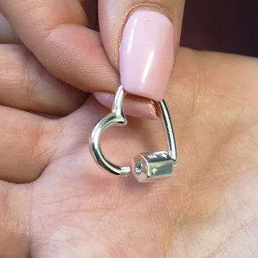 Heart Carabiner Charm Lock by Scream Pretty - Sterling Silver