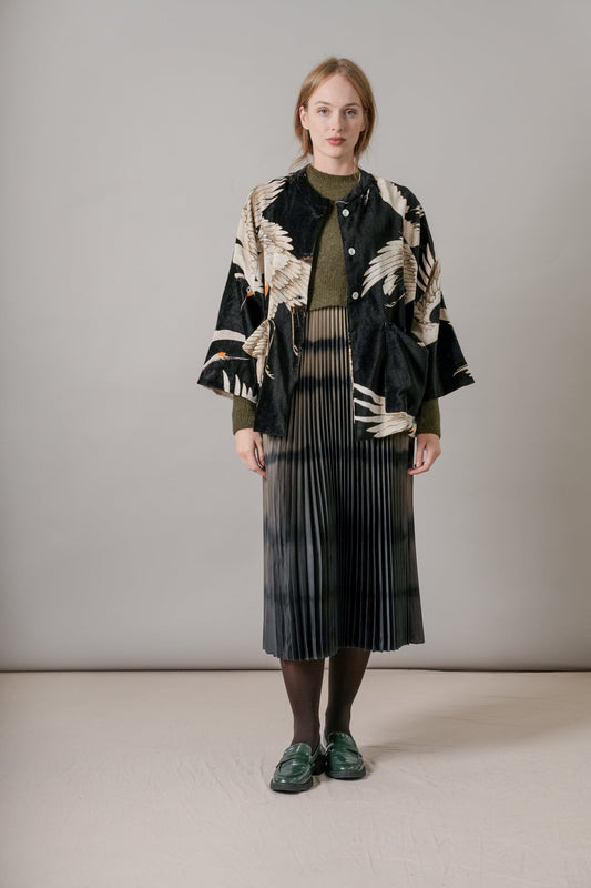 One Hundred Stars Black Stork Velvet Jacket