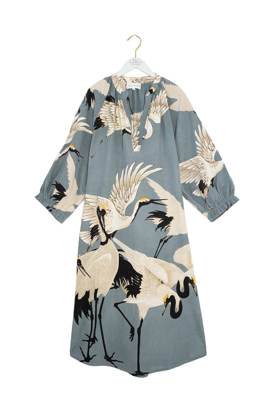 One Hundred Stars Stork Slate Raglan Dress