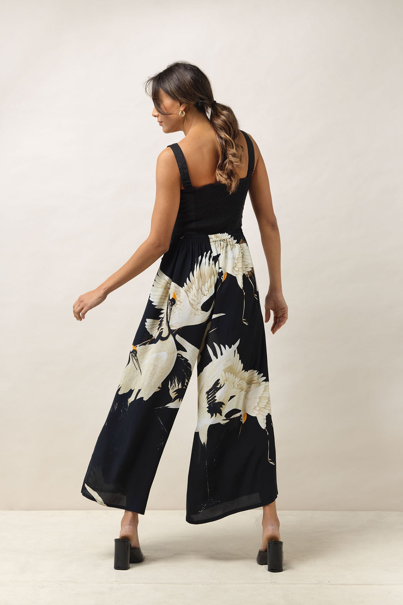 One Hundred Stars Stork Black Palazzo Pant