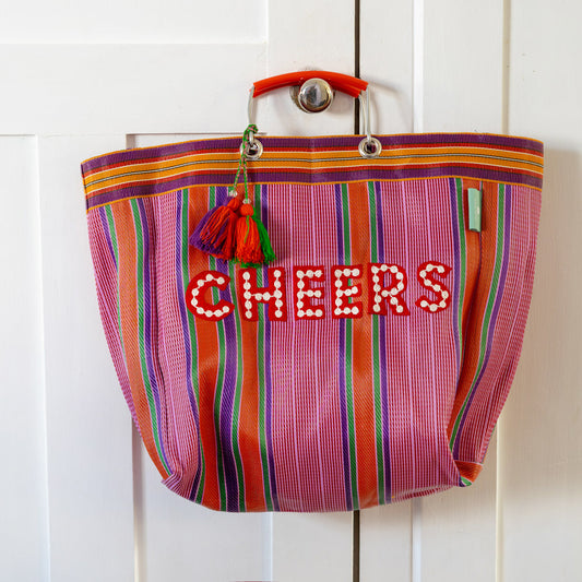 Recycled Plastic "Cheers" Tote Bag