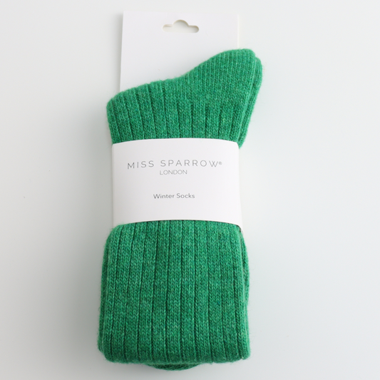Miss Sparrow Winter Rib Socks Green