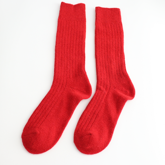 Miss Sparrow Winter Rib Socks Red