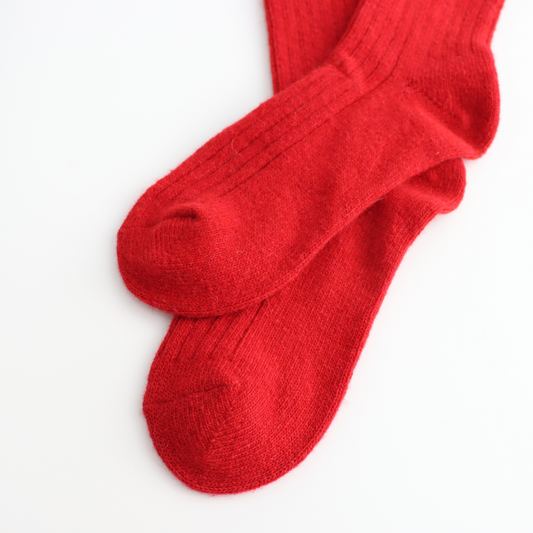 Miss Sparrow Winter Rib Socks Red