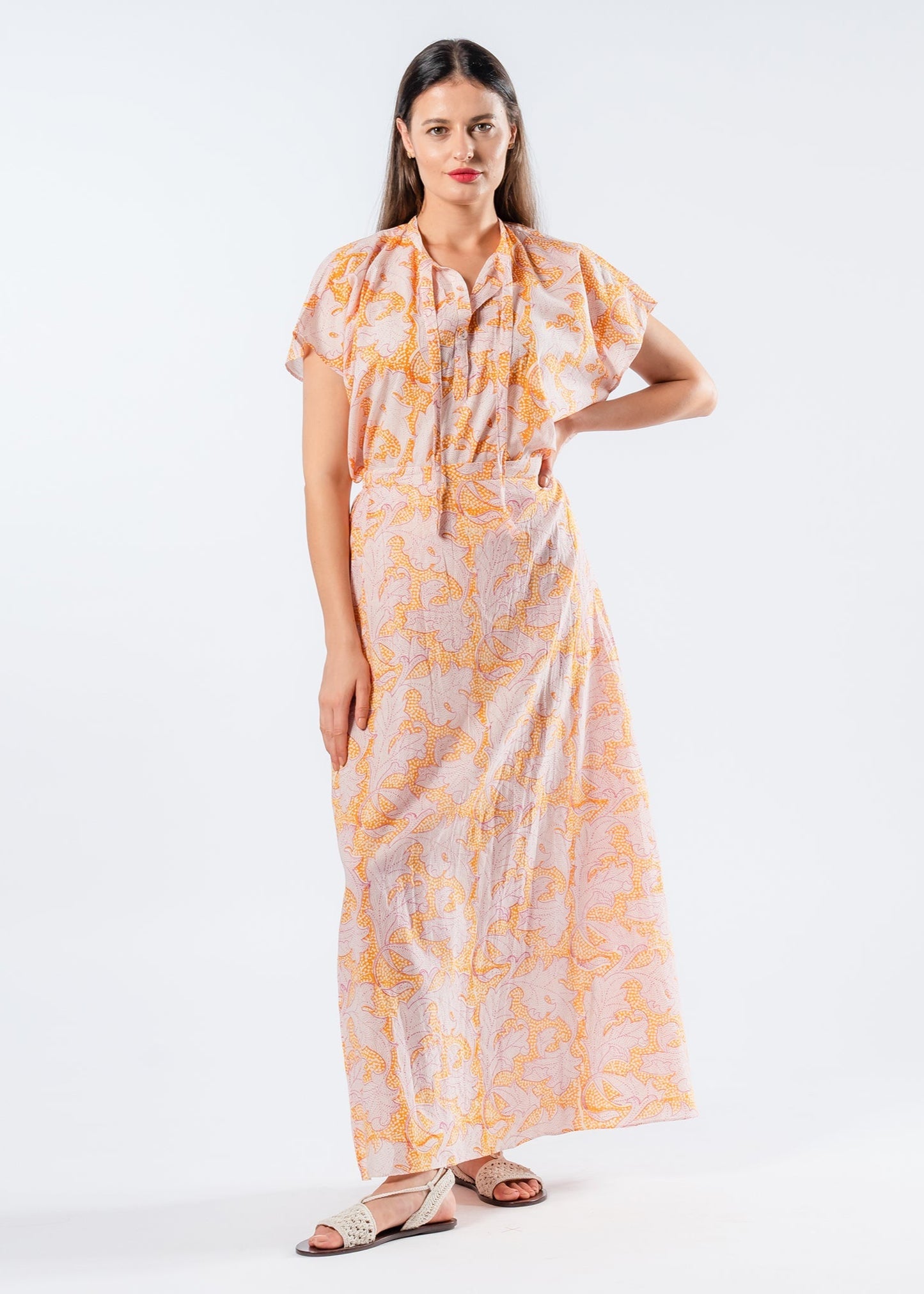 Tanavana Saffron Top in Orange