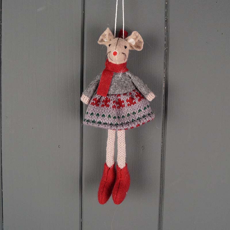 The Satchville Company Grey Dress Fabric Mouse (15cm)