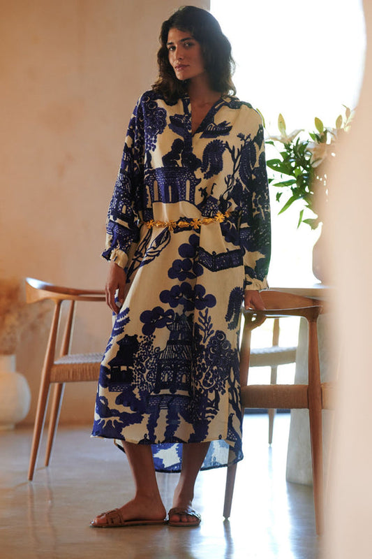 One Hundred Stars Giant Willow Blue Raglan Dress