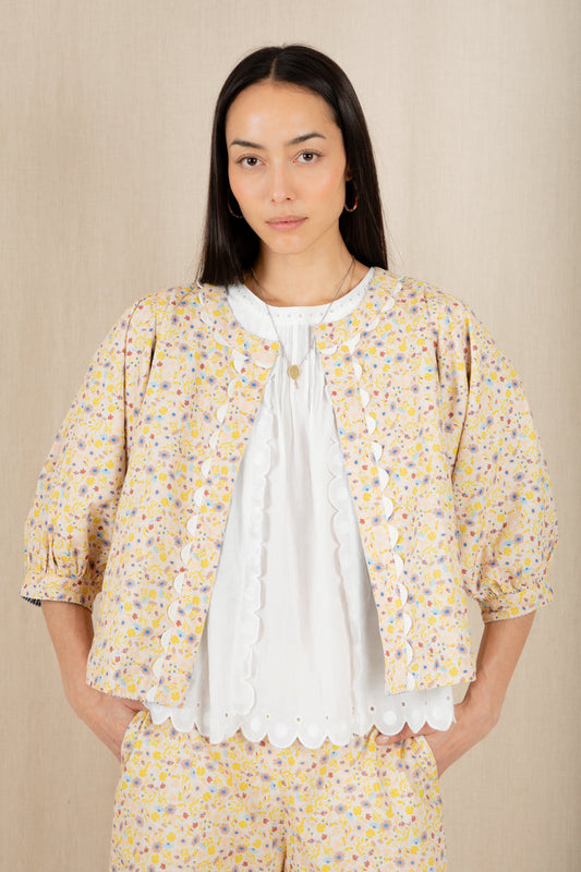 Bonte London Vida Reversible Jacket in Navy & Lemon Zest