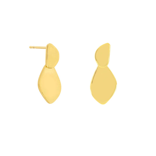 Vurchoo Jewellery Pebble Link Studs Gold