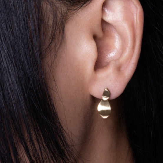 Vurchoo Jewellery Pebble Link Studs Gold