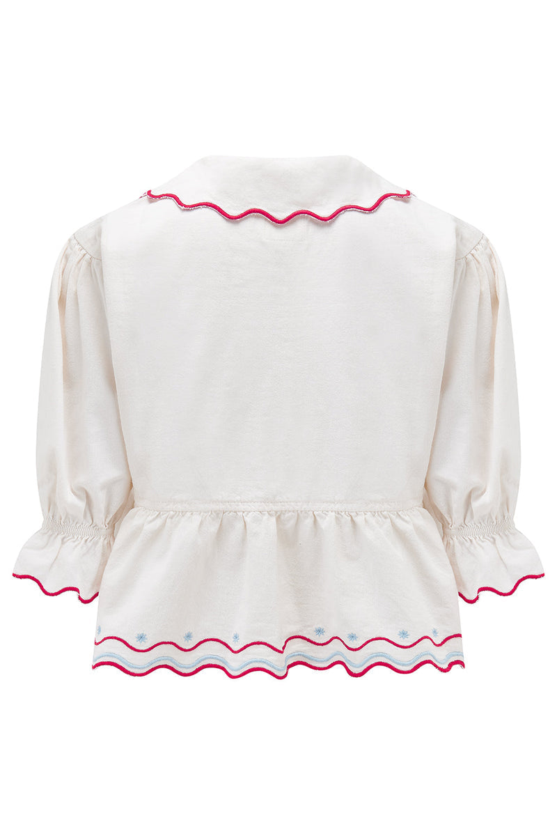 seventy + mochi Ana tie blouse in white