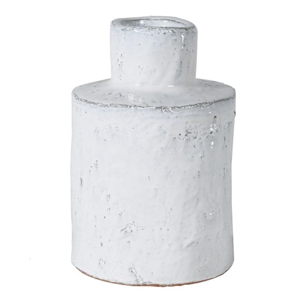 Medium White Runny Glaze Vase