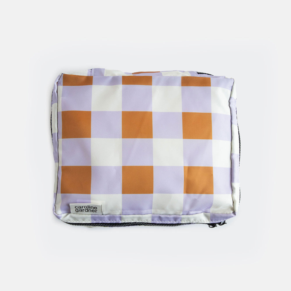 Caroline Gardner Multi Flower/Check Set of 3 Packing Cubes