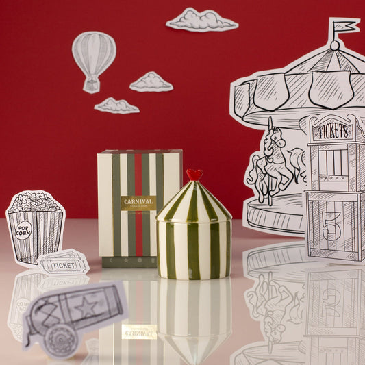 Zesty Lemons Carnival Firebreather Olive Candle - Tomato Leaf