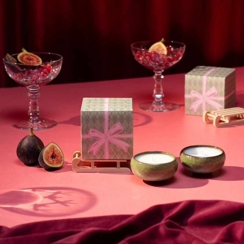 Zesty Lemons Sparkle Season - Christmas Bow Tea Lights (Box of 2) -Myrrh & Tonka