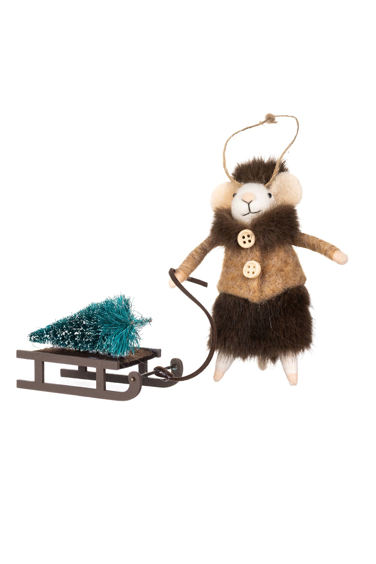 Mouse Pulling Sled Decoration