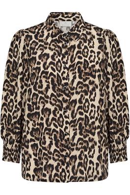 KAFFE Pedra Shirt in Naturel Leopard Print