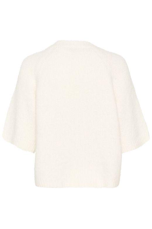 KAFFE Emilie Cropped Knit Pullover in Chalk