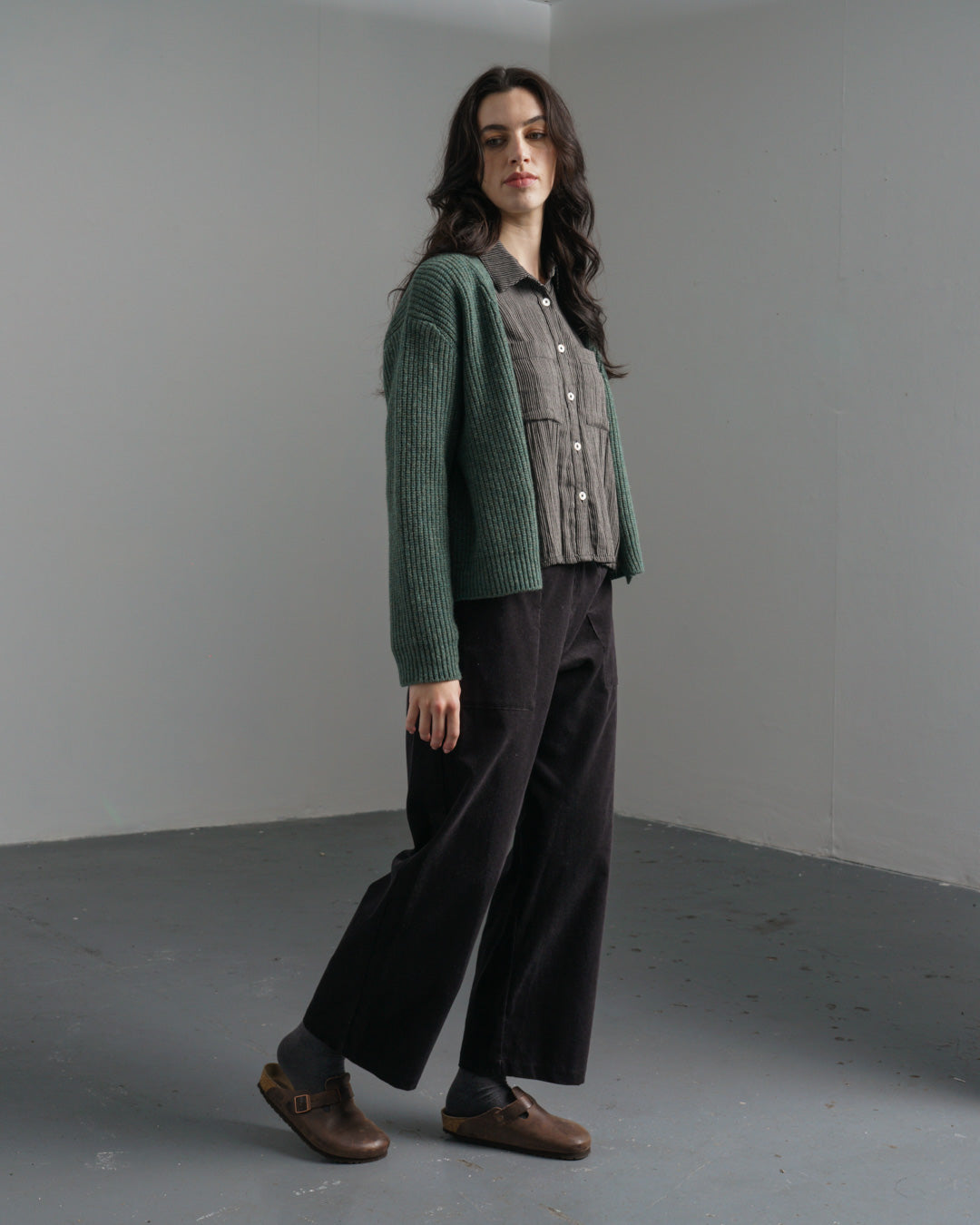 Bibico Anna Wide Leg Trousers in Dove Grey