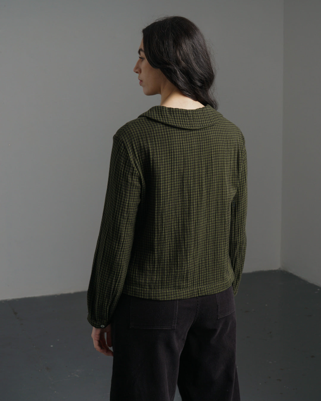 Bibico Jolene Casual Shirt in Olive Check