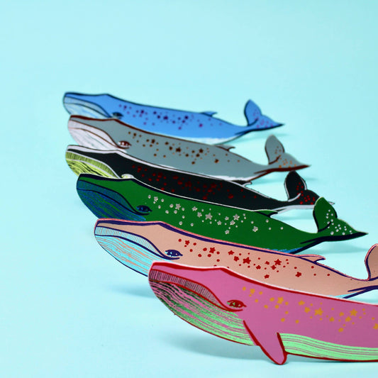 Arc Colour Design Whale 'Sail with Me' Bookmark: Heritage Blue
