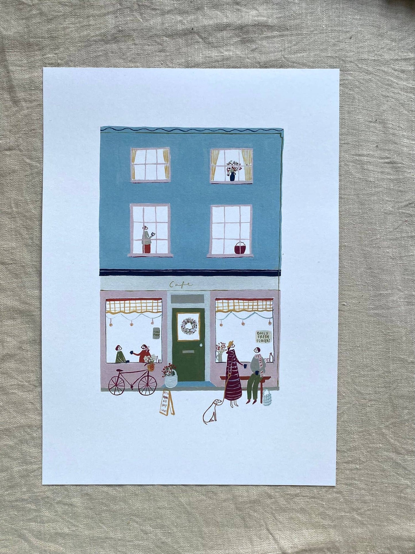 Harriet Watson - A4 Print- At the Cafe
