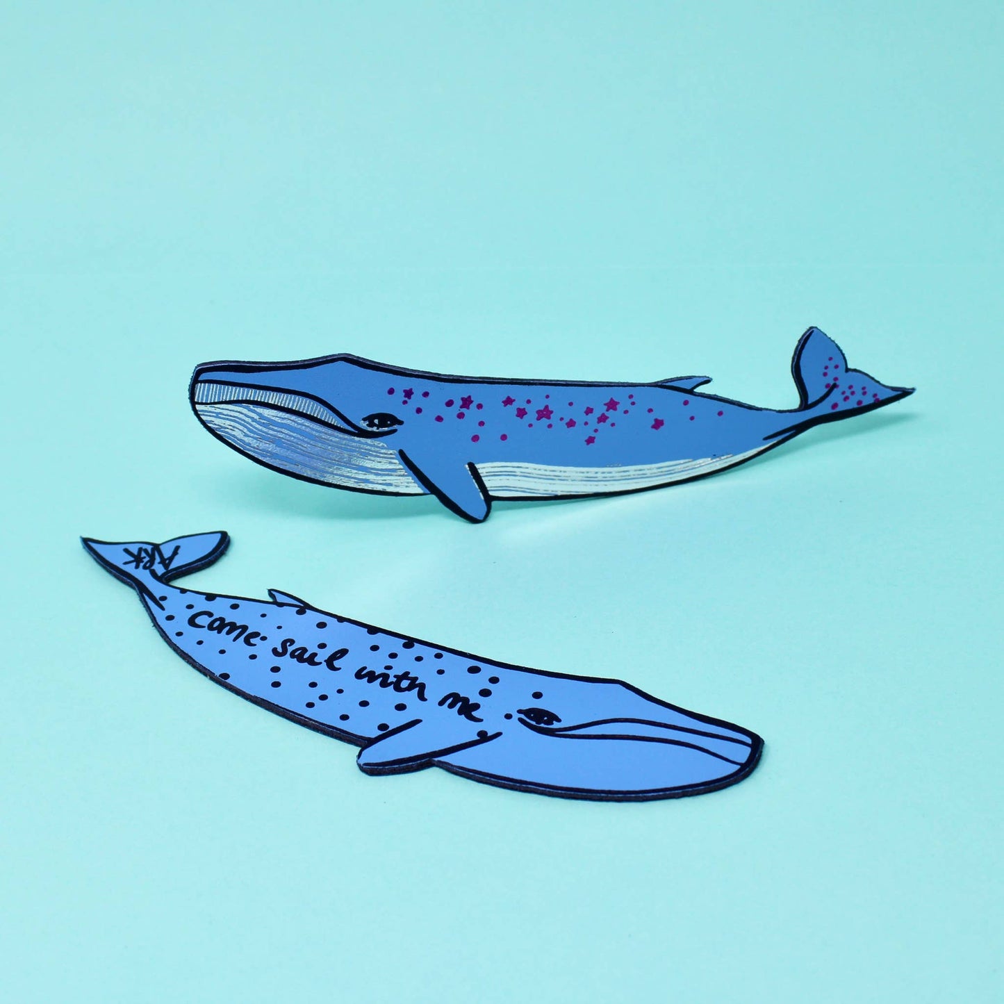 Arc Colour Design Whale 'Sail with Me' Bookmark: Heritage Blue