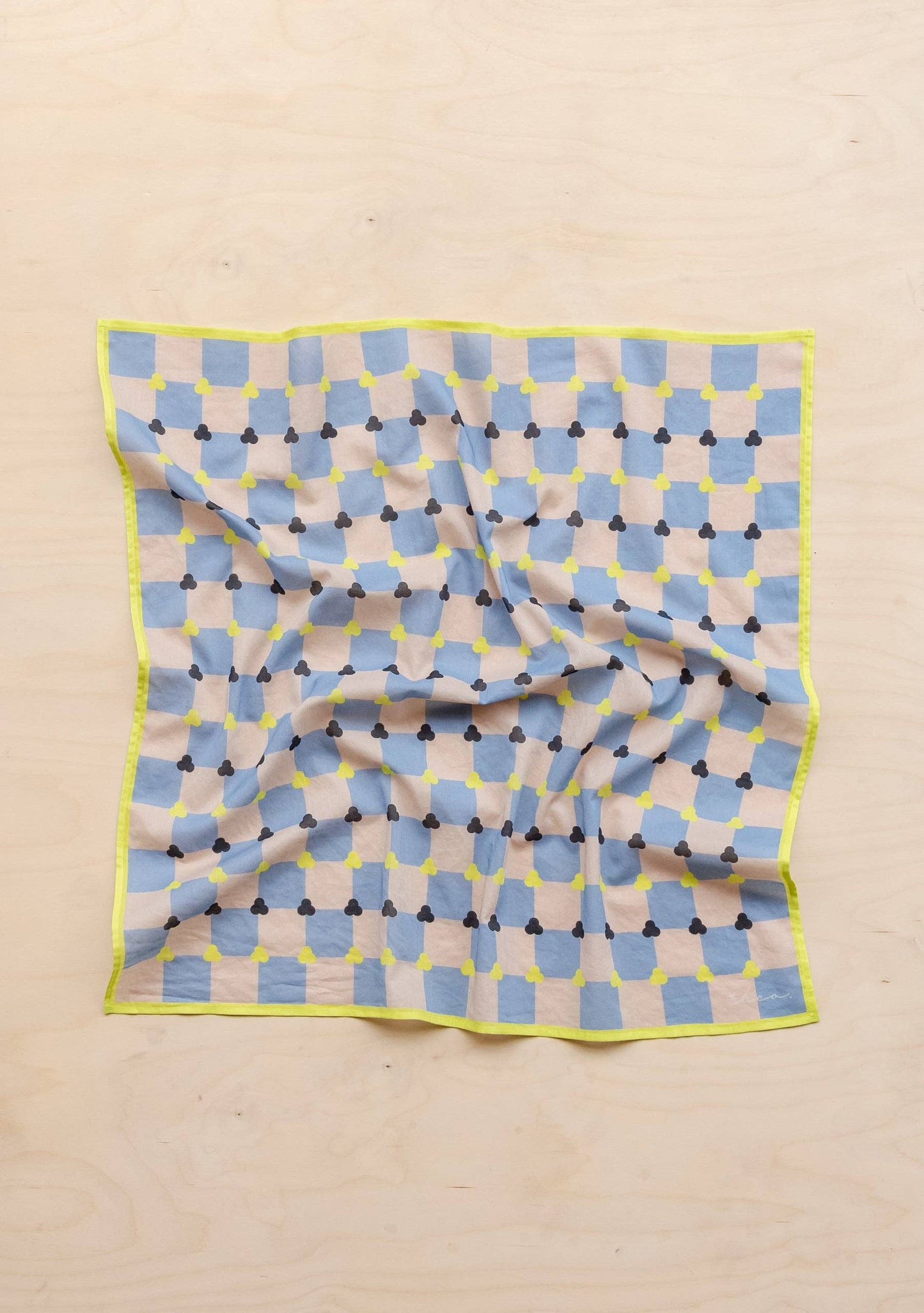 TBCo - Cotton Scarf in Blue Checkerboard