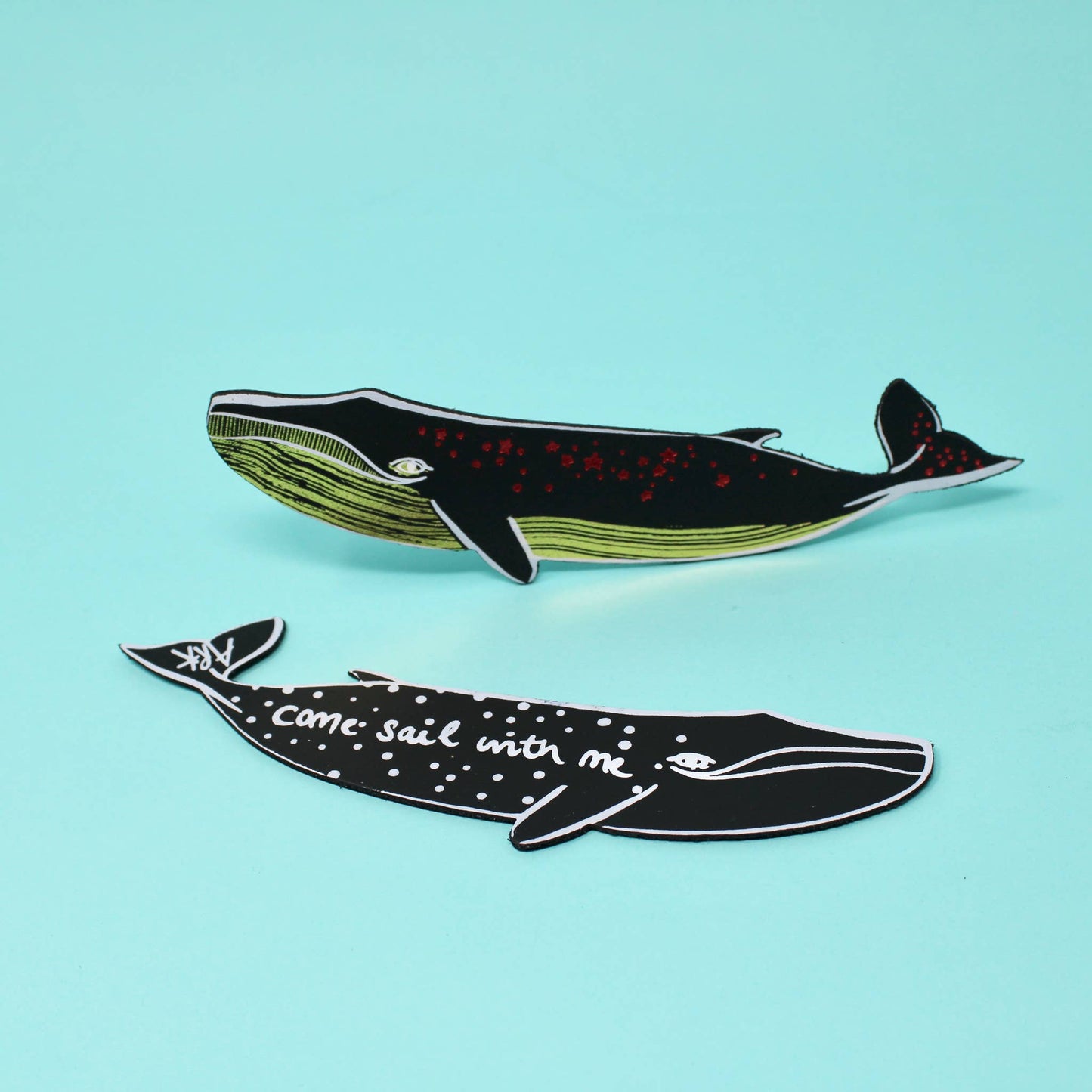 Arc Colour Design Whale 'Sail with Me' Bookmark: Heritage Blue