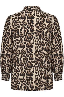 KAFFE Pedra Shirt in Naturel Leopard Print