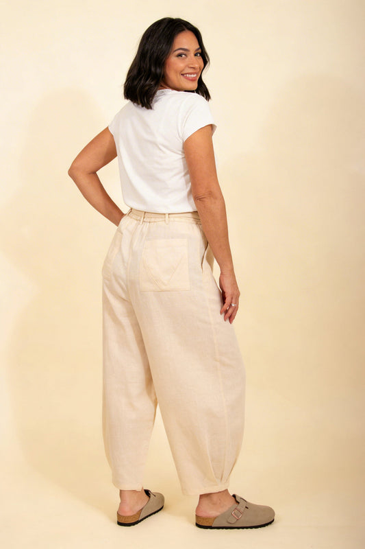 Pretty Vacant Bobbi Linen Trousers in Sand
