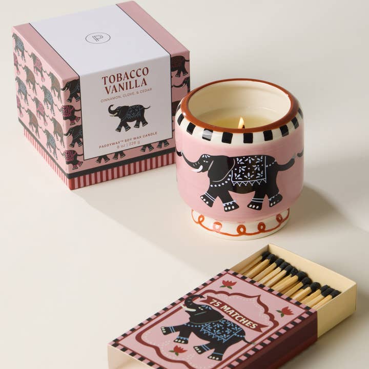 A Dopo Elephant Ceramic Candle - Tobacco Vanilla 8oz/226g