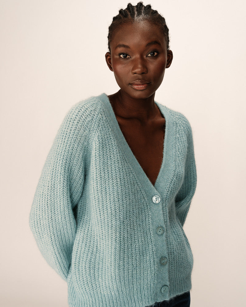 Grace & Mila Panettone Cardigan in Aqua