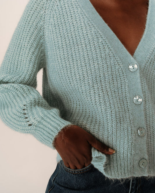 Grace & Mila Panettone Cardigan in Aqua