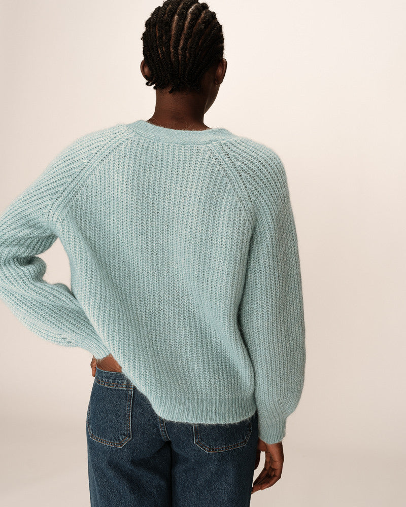 Grace & Mila Panettone Cardigan in Aqua