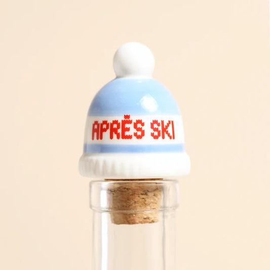 Lisa Angel Ceramic Après-Ski Blue Bobble Hat Bottle Stopper