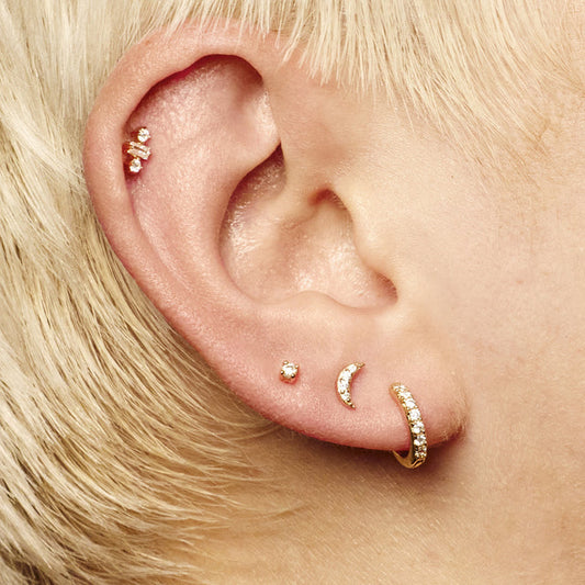 Jessica Baguette Single Flat Back Earring