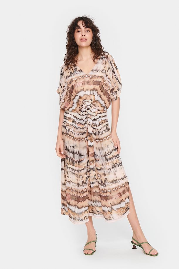 Saint Tropez Eya Long Dress in Creme Tiedye Stripe – Twenty Three 
