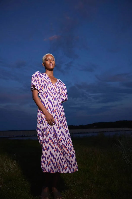 ICHI Meldoy Dress in Deep Blue