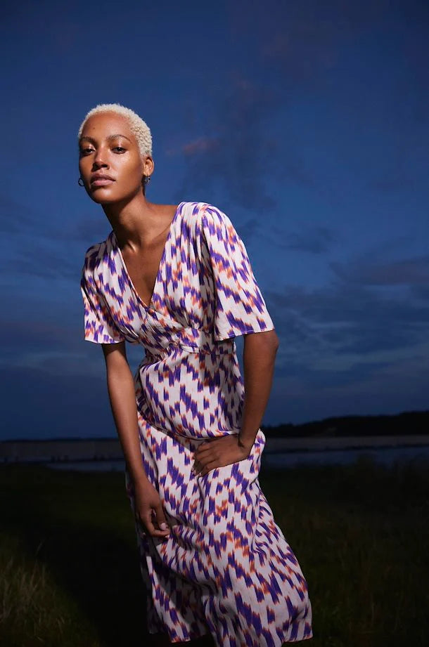 ICHI Meldoy Dress in Deep Blue