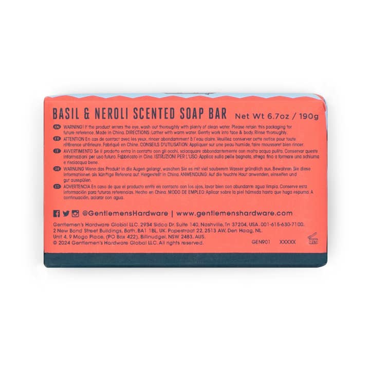 Gentlemen's Hardware Soap - Basil and Neroli