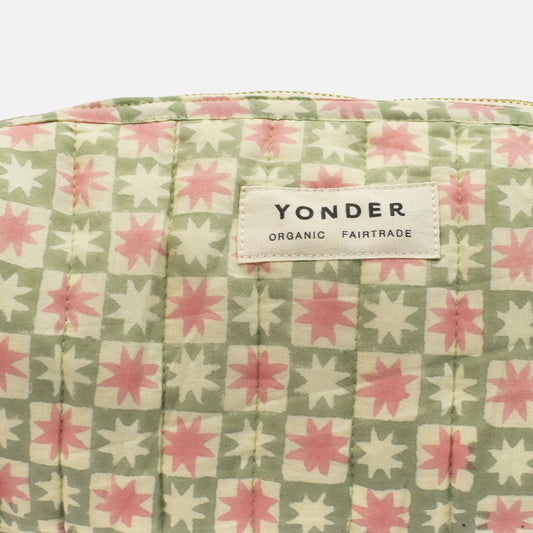 YONDER. - Quilted Wash Bag | Pinwheel | Mint
