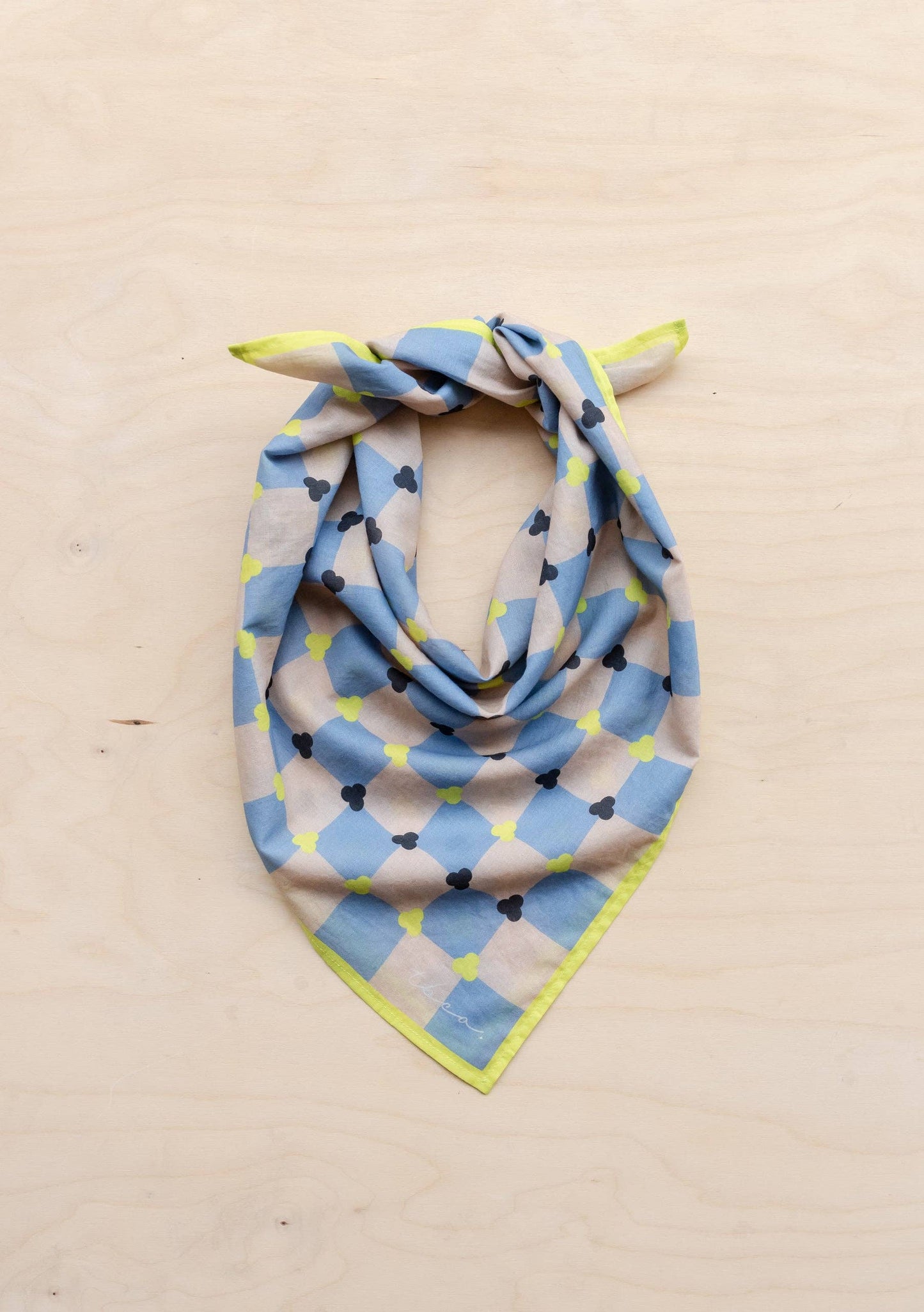 TBCo - Cotton Scarf in Blue Checkerboard