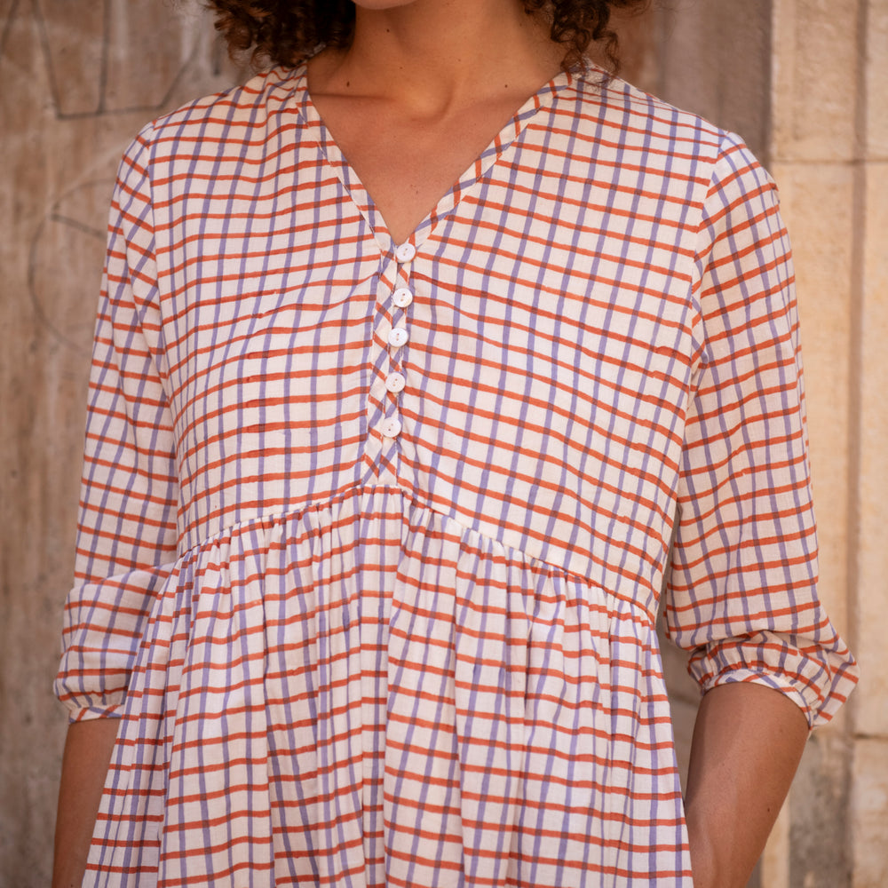 Zen Ethnic Colette Dress Croisette in Orange Lilac