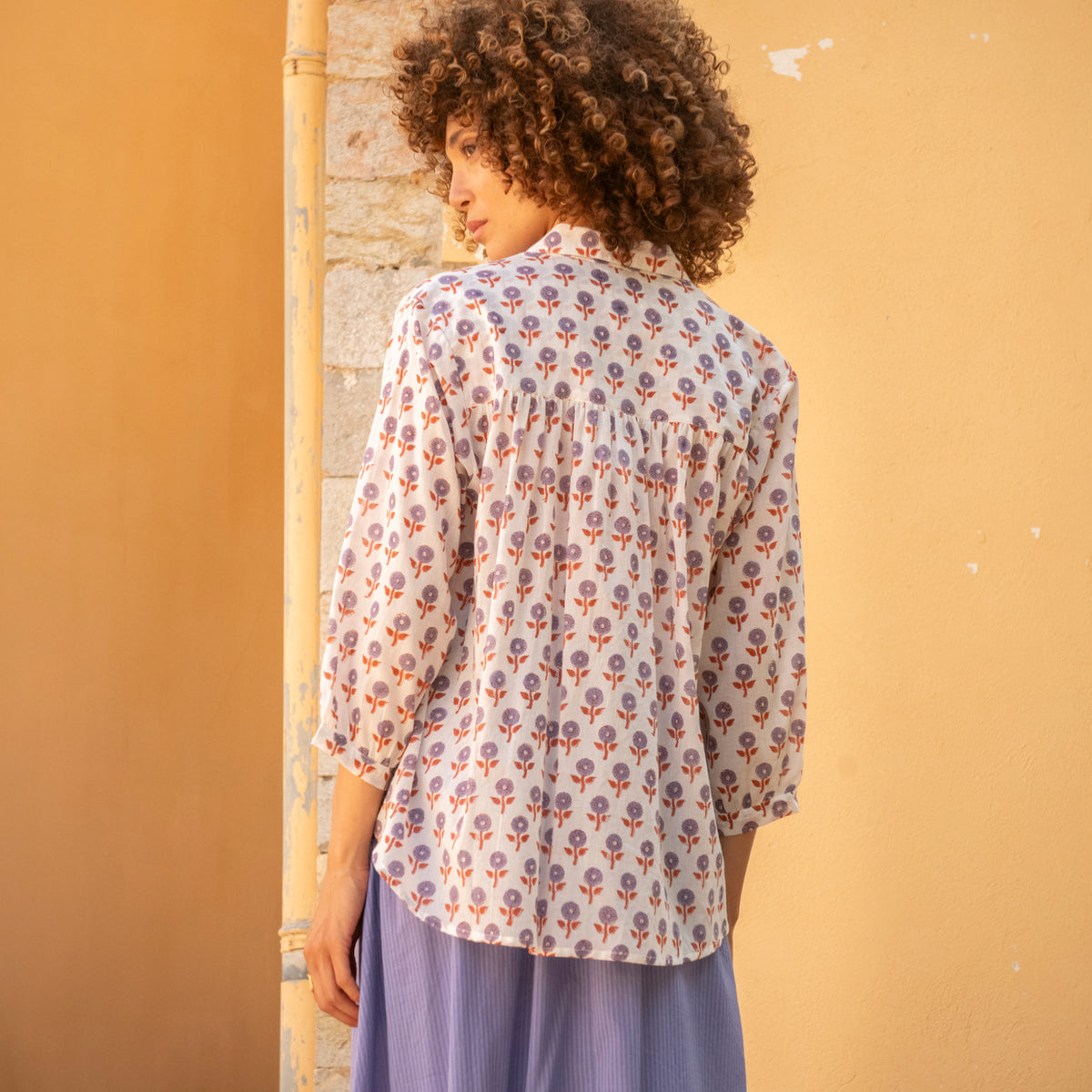 Zen Ethnic Cherry Grace Shirt in Lilac